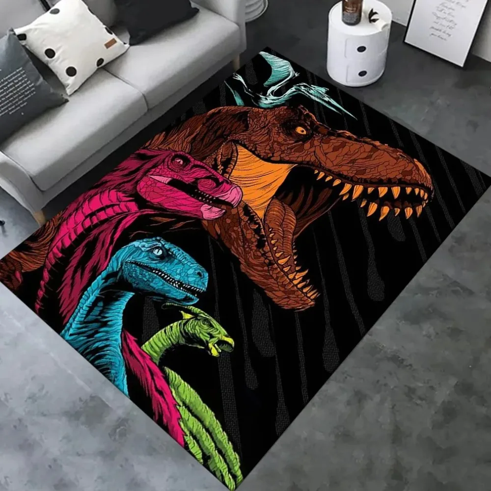 Dinosaur Pattern Room Decor Area Rug, Non-Slip Bedroom Yoga Mat, Photography Props Outdoor Carpet, Kids Birthday Gift Decor