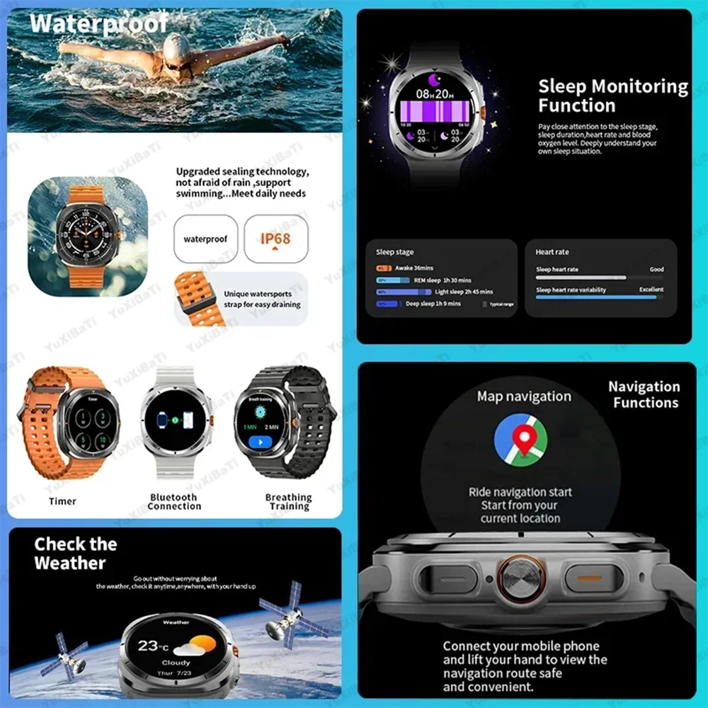 2025 New Watch 7 Ultra Smart Watch Men 3D Display Sport SmartWatch GPS NFC Compass Blood oxygen Smartwatch Women For Android IOS