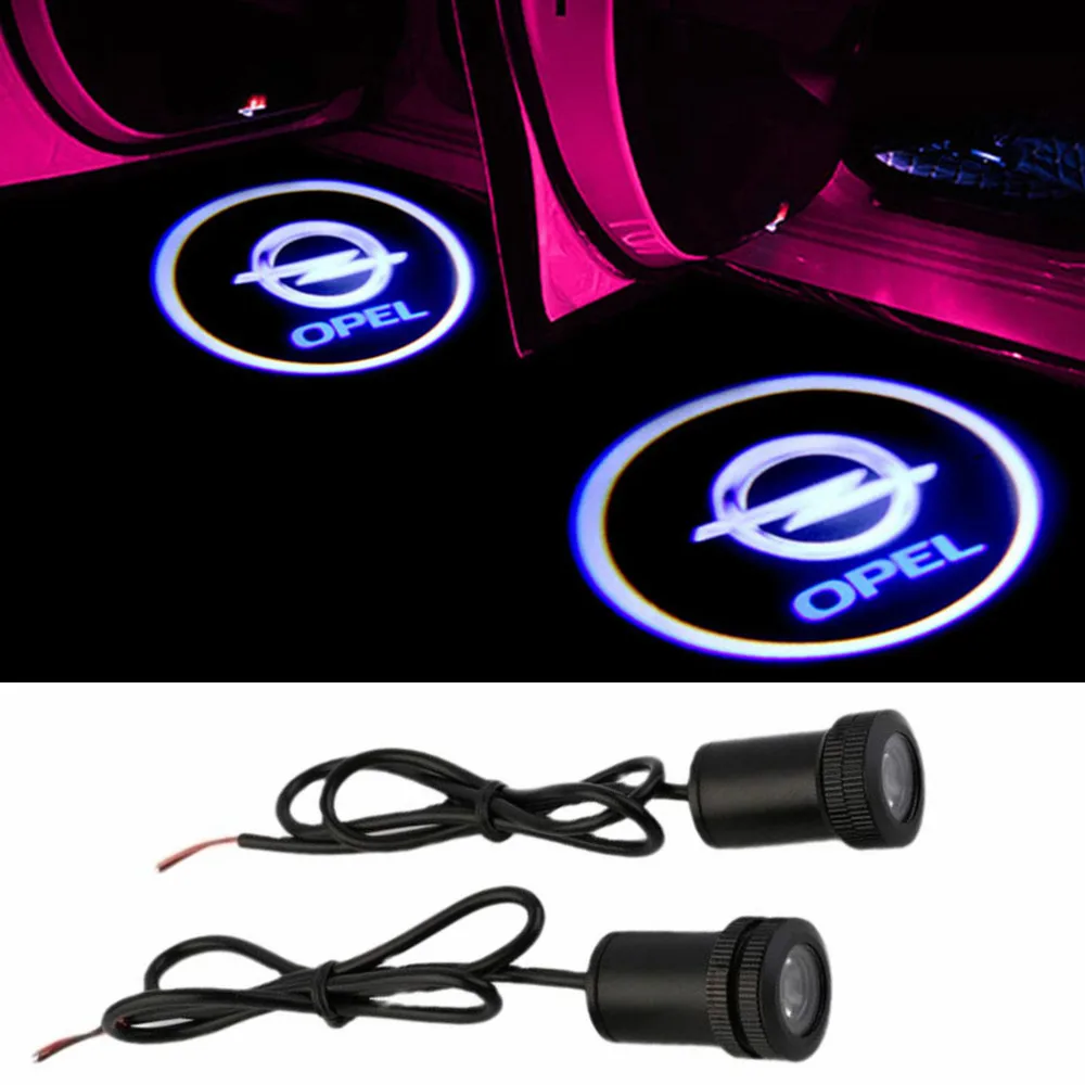 

2Pcs LED Car Door Lights Welcome Light Emblem Logo Lamps For Opel Astra H G J Insignia Zafira B Corsa D Vectra C Antara Vivaro