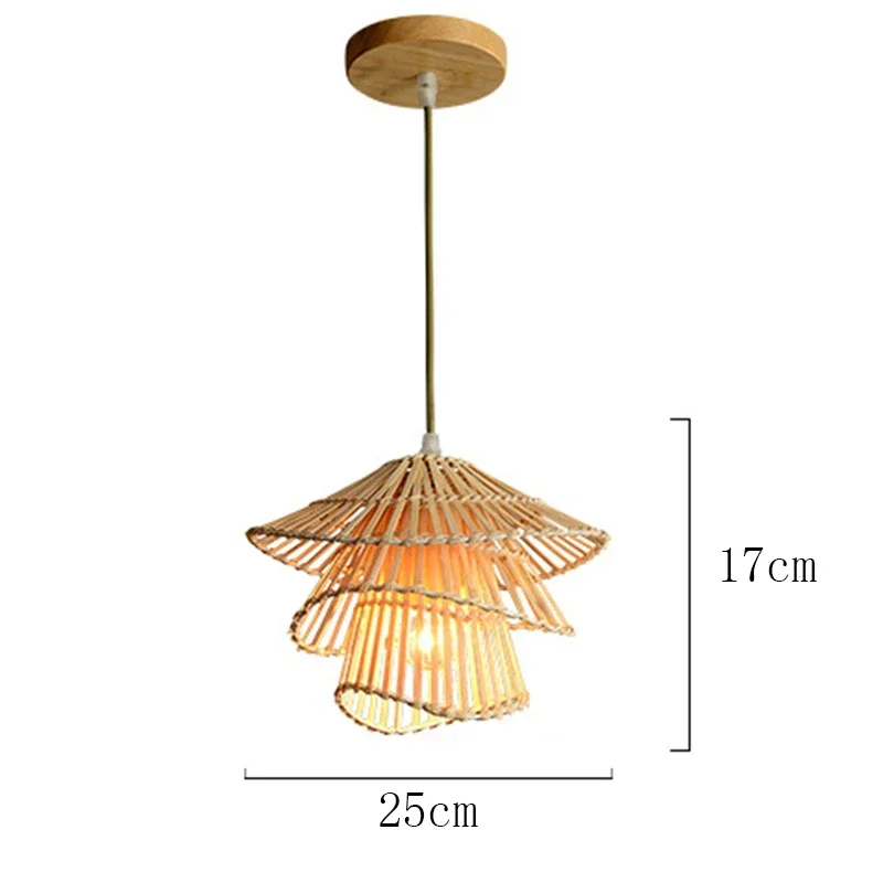 JIANKEXING Moderne handgemachte Rattan Kronleuchter kreative mehrstöckige Restaurant Wohnzimmer Pendelleuchte Dekor Bambus gewebte Leuchten 7