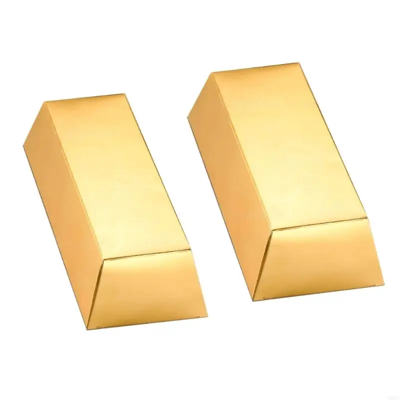 H9EC 24Pack Gold Bar Gift Box with Realistic Gold Brick Texture Present Packagings Box Treat Boxes for Parties & Gifts