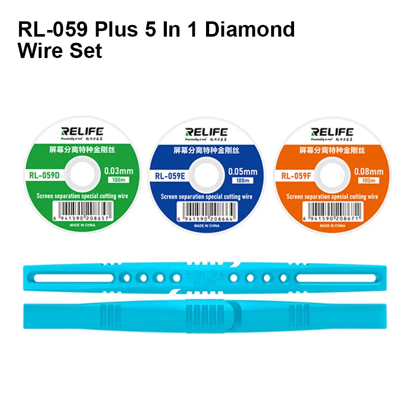 RELIFE RL-059 Plus 5 in 1 Screen Separation Cutting Wire Set for Mobile Phone Tablet High Hardness Anti-rust Separator Line