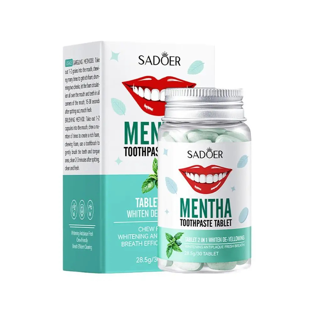 Probiotic Toothpaste Tablets Mint Flavors Teeth Breath Mouthwash Smoke Remove Bad Whitening Fresh Charcoal Stains