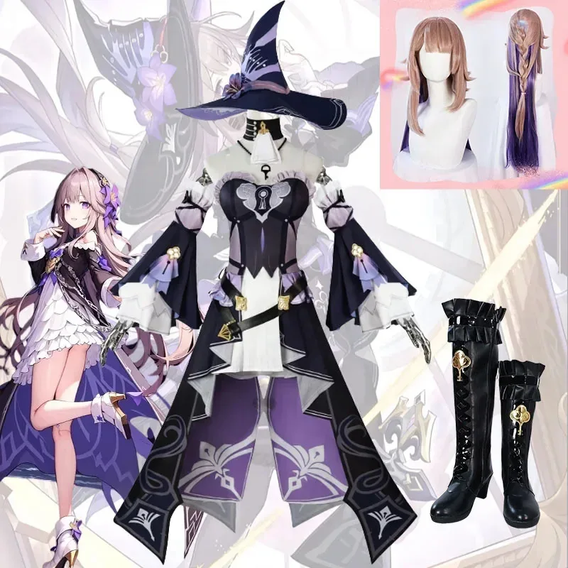 

Honkai Star Rail Herta Game Cosplay Costume Sexy Lolita Dress Witch Uniform Wig Shoes Halloween Party Carnival Adult Women Suit