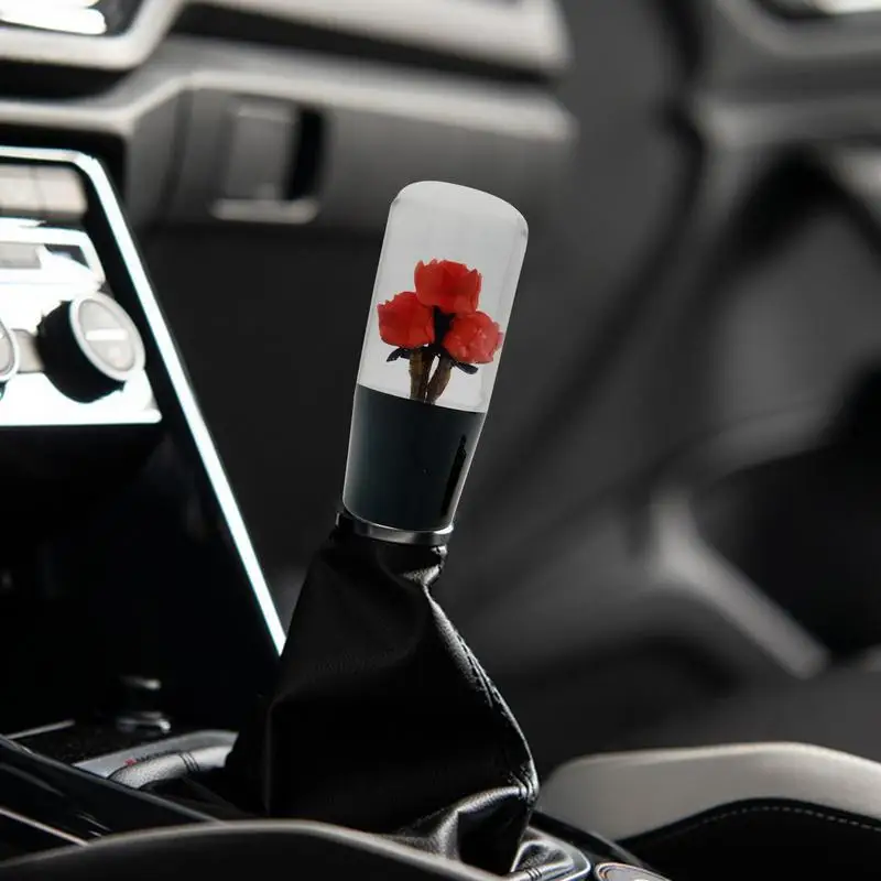 Flower Shift Knob Unique Shift Rose Stick Knob Car Gear Stick Head Unique Shift Handle Ball Fit Most Automatic Manual Vehicles