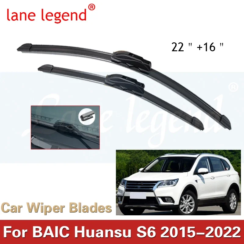 

2pcs Front Windshield Wiper Blades For BAIC Huansu S6 2015-2022 2016 2017 2018 2019 2020 2021 Windscreen Window Accessories