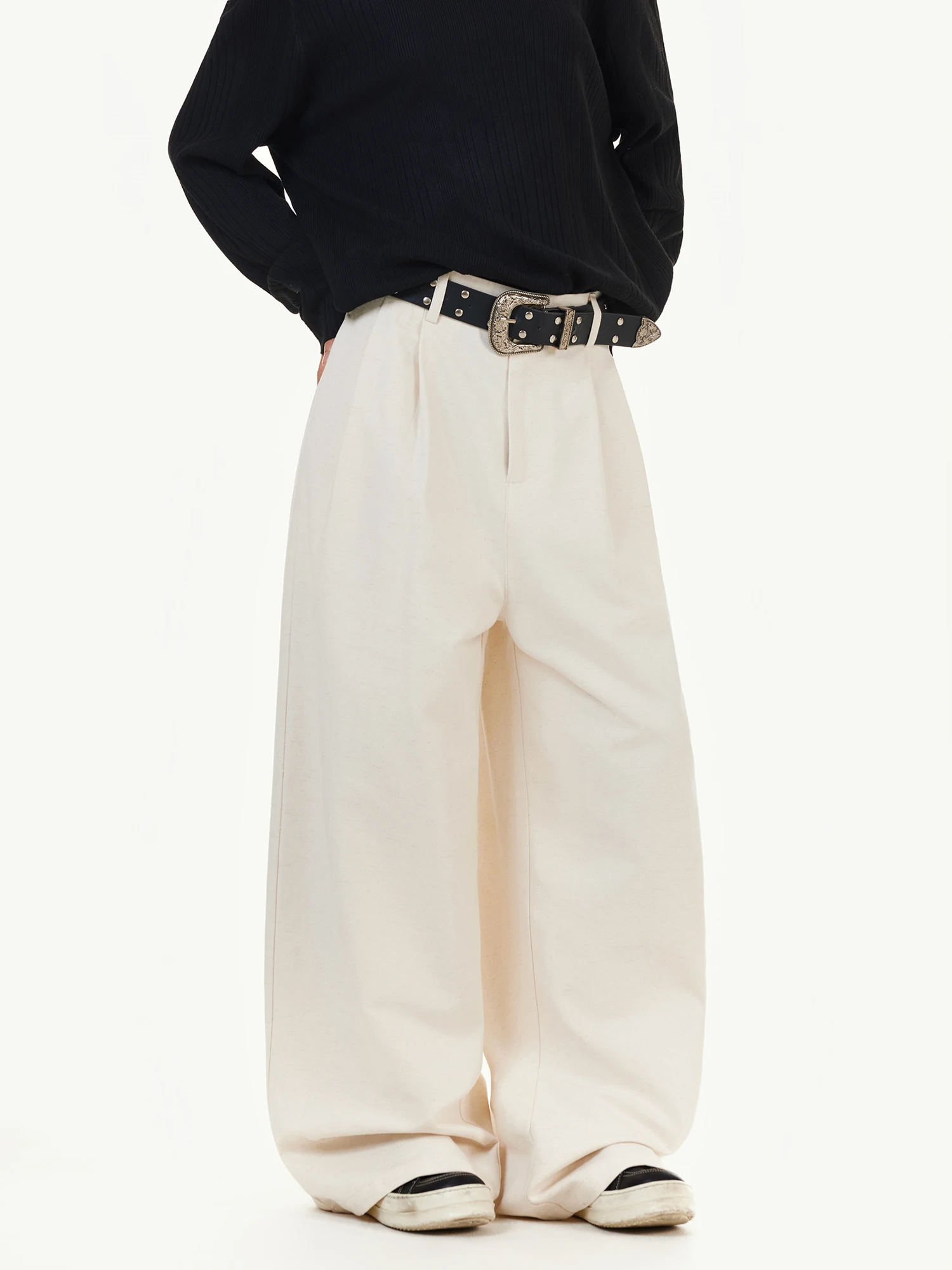 

Женские повседневные широкие брюки Wild AZI свободного кроя, струящиеся, в пол, с молнией, с высокой талией, прямые штанины, в уличном стиле