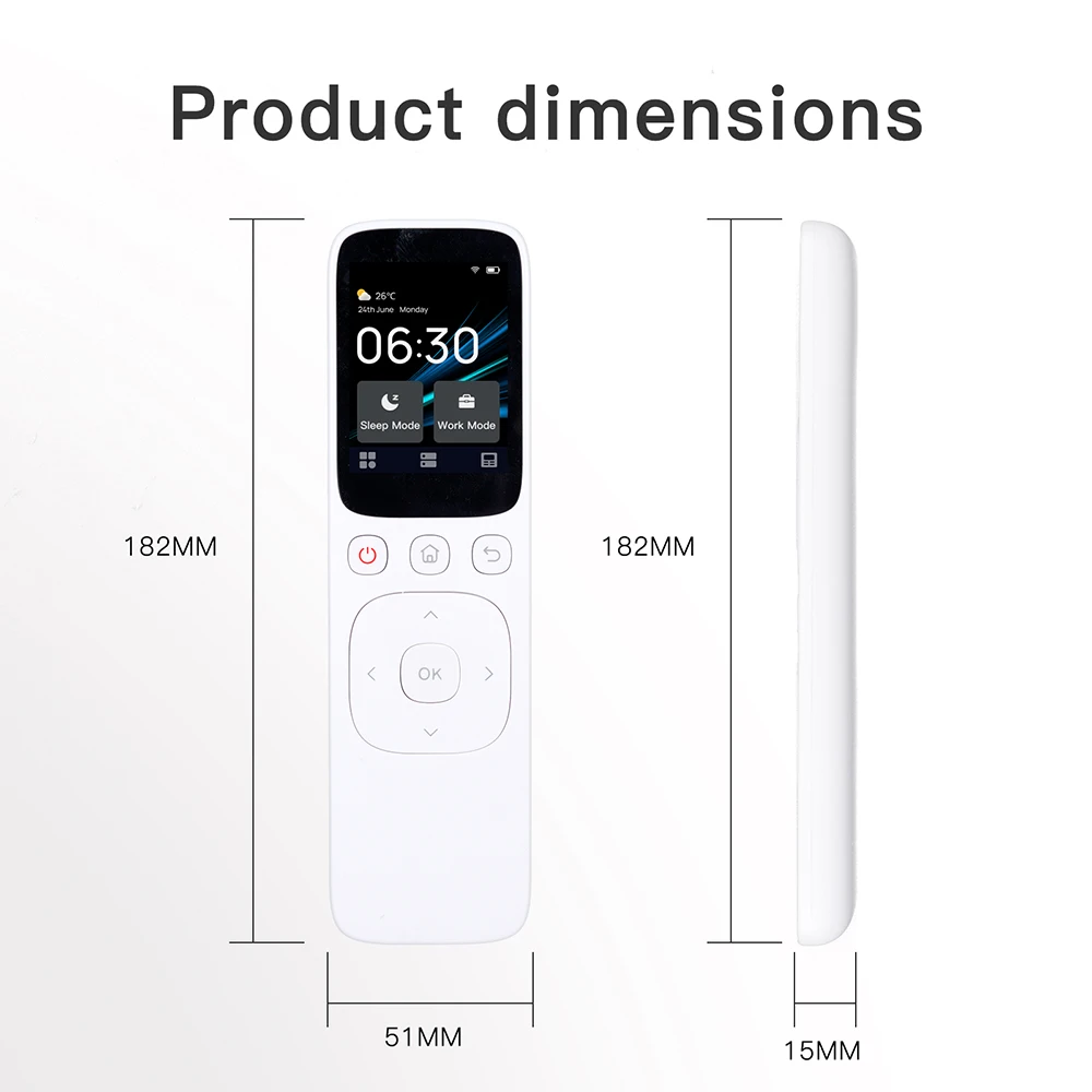 Tuya Smart WiFi IR Central Control Panel,Wireless Touch Screen with Buttons,IR Handheld Controller Work For Home Device.