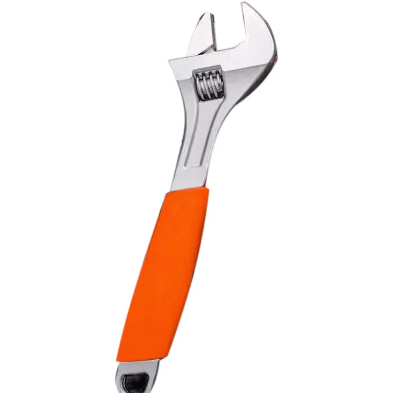 RAYENR Adjustable Wrench Large Openin long Handle Universal Spanner Carbon Steel Mechanical Workshop Hand Repair Tools