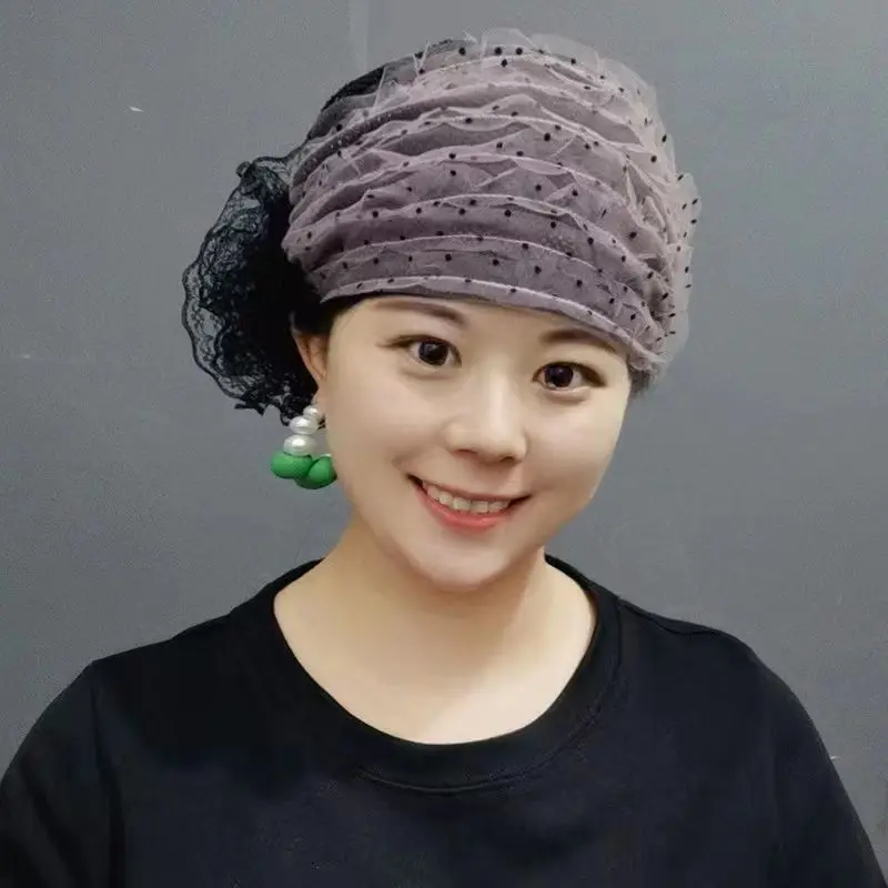 

Stretch Mesh Lace Cap Underscarf Flower Hijab Turban Breathable Hat Women Headscarf Muslim Hair Loss Bonnet Beanies Undercap New