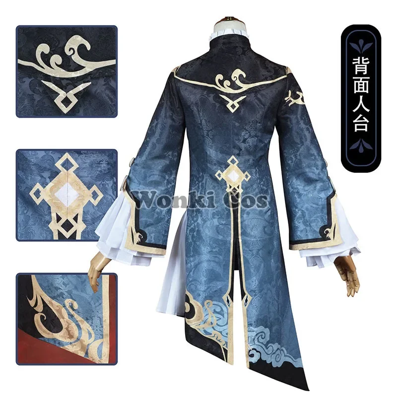 Game Genshin XingQiu Cosplay Costume Xing Qiu Wig Outfit Earrings Halloween Costume Genshin Impact Cosplay