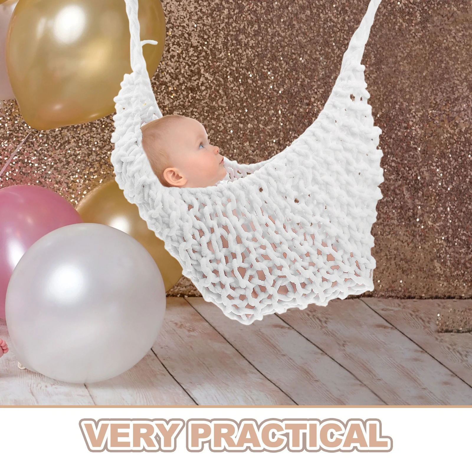الوليد الطفل أرجوحة اليدوية الكروشيه السرير الأبيض الحياكة الصوف الرضع صور الدعامة التصوير الدعامة 0-12 شهرا صور الدعائم #4
