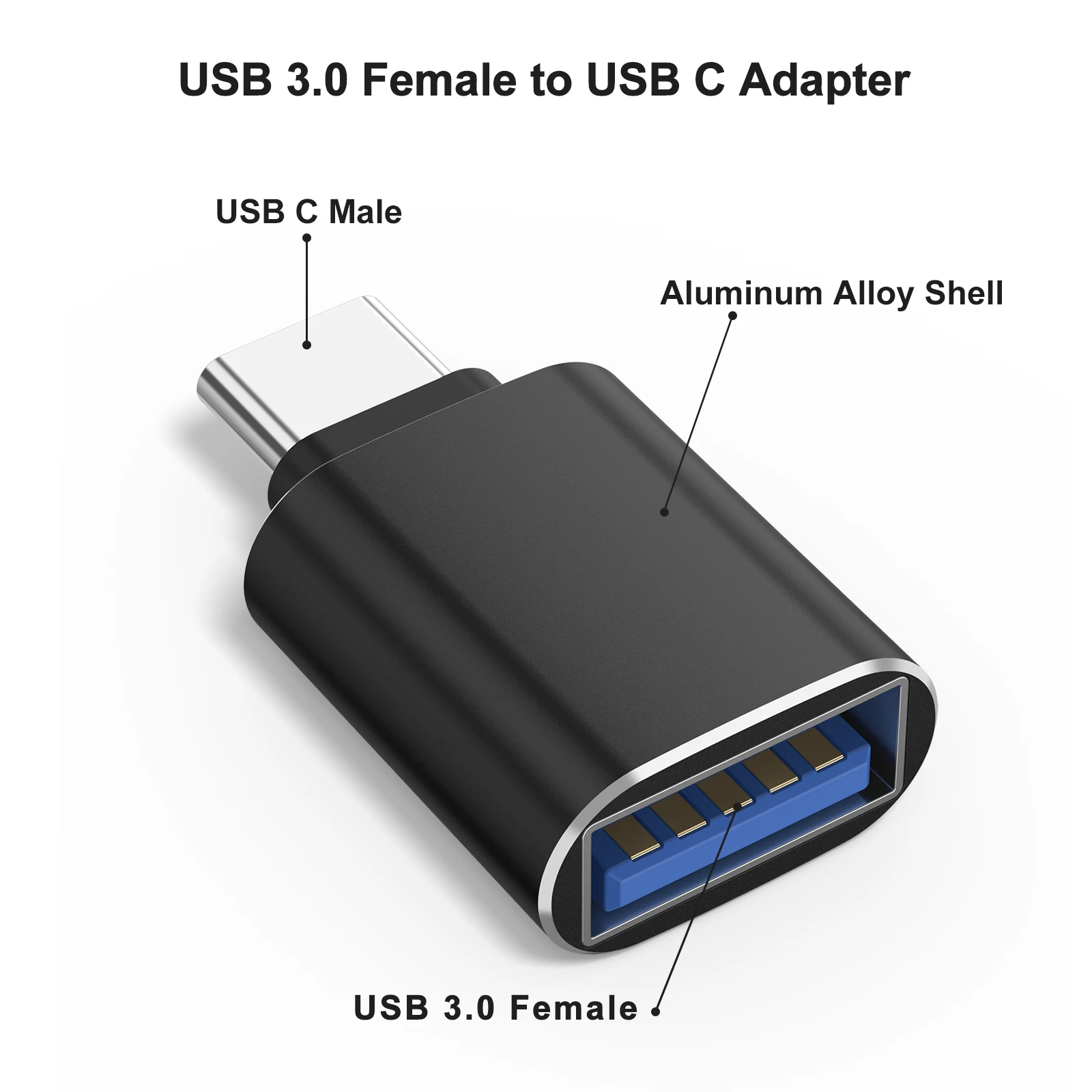유형 C-USB 어댑터 3.0 USB-C 남성 OTG A 여성 데이터 커넥터(전화 MacBook Pro iPad Mini 6/Pro MacBook Air 유형 C 장치용)