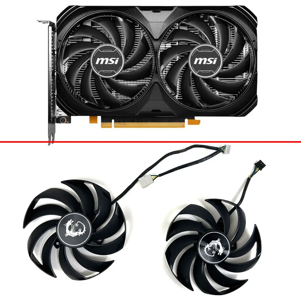 

GPU FAN For MSI GeForce RTX 4070 TI VENTUS 2X BLACK RTX4070 RTX4060 TI VENTUS 2X 95MM 4PIN PLD10010S12HH Video Card Fan