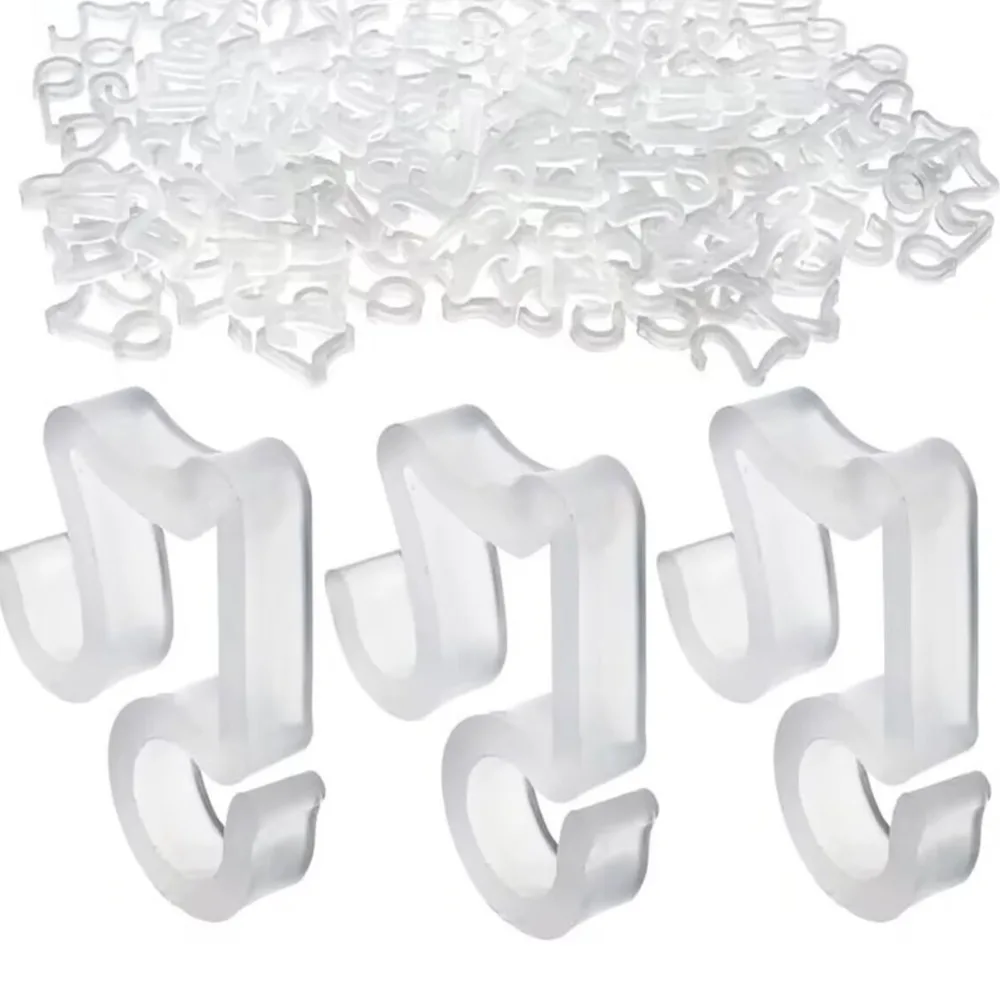 

100pcs Christmas Light Clips Gutter Hooks - Plastic Outdoor Weatherproof S-Clips, for String Lights & Rope Lights