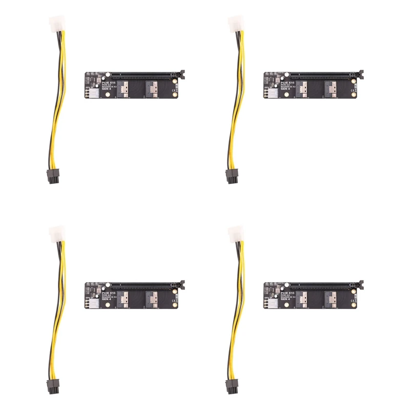 4X Gen4 2 Ports Slimsas 8I X2 To PCIE 4.0 X16 Slot Adapter Board For Network Card Graphics Video Card Capture Card