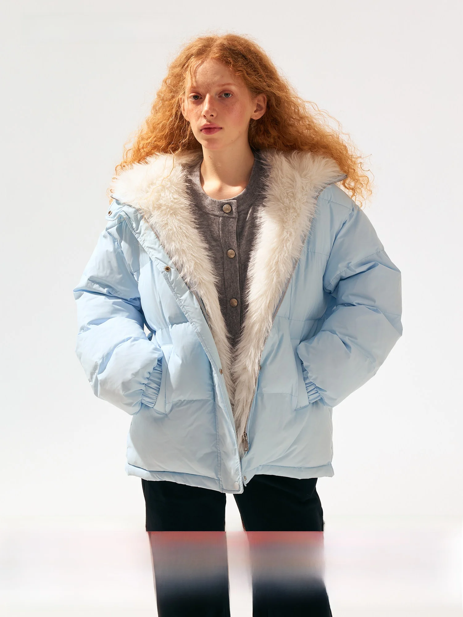 

SereneEase Detachable Hooded Fur Collar Women's down Jaet Autumn Winter New Sle Warm ort Coat Casual Loose Fit Polyeste...