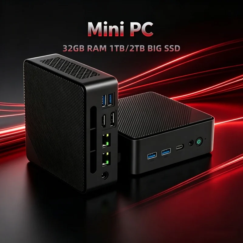 

High Capacity LENO Compact Mini Computer R5 3500U 32GB DDR4 2TB M.2 SSD Dual 4K Output Win11 Home Work Host