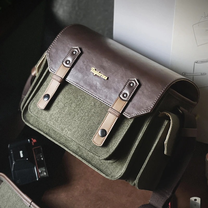 

PU Leather Bag For Camera Vintage Shoulder Satchel Camera Bag for DSLR Canon Nikon Sony A7M4 70D Travel Portable Photography