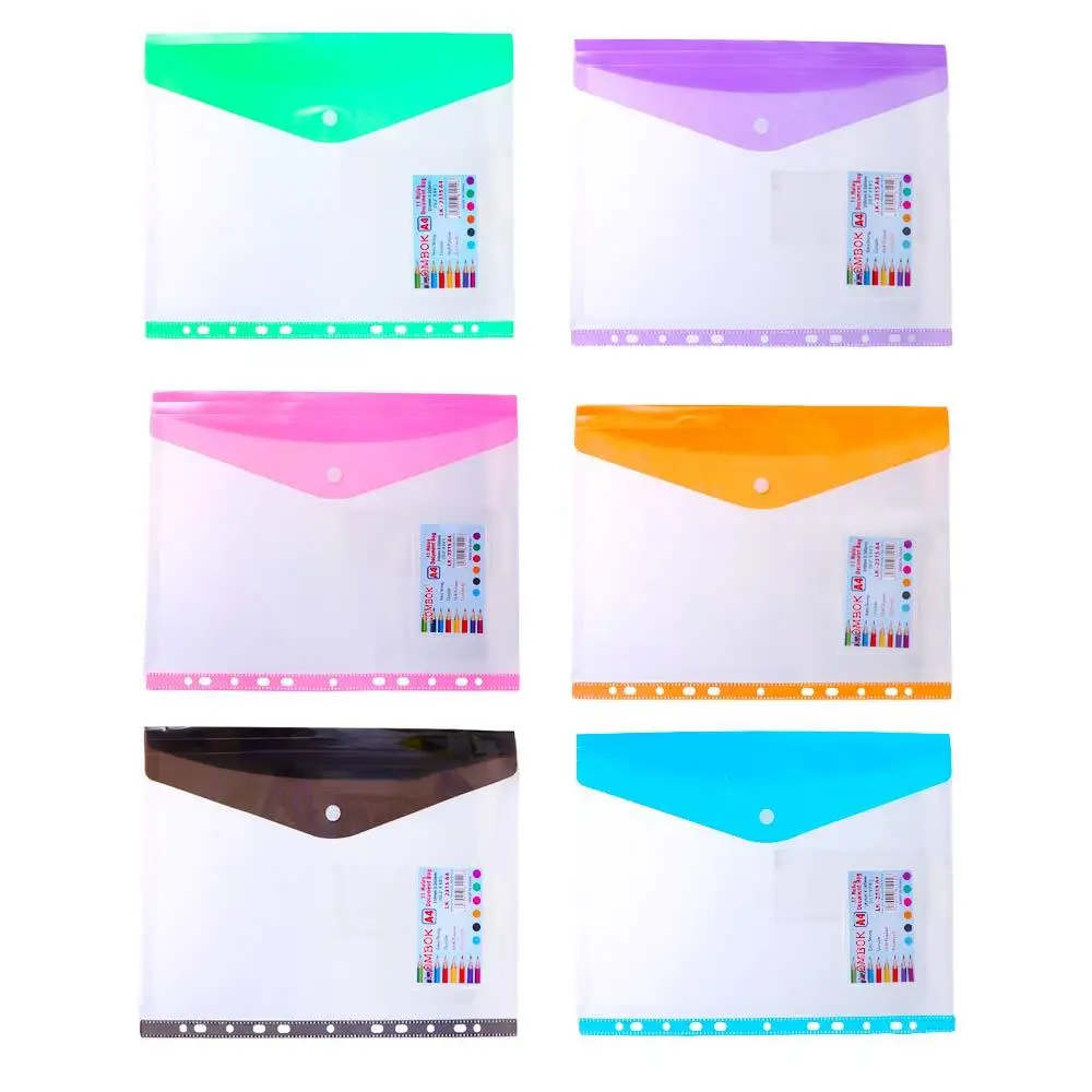 

Button Wallet Transparent Zipper bag Storage Bag File Bag Document Bag Document Organizer Test Paper Holder A4 File Folders