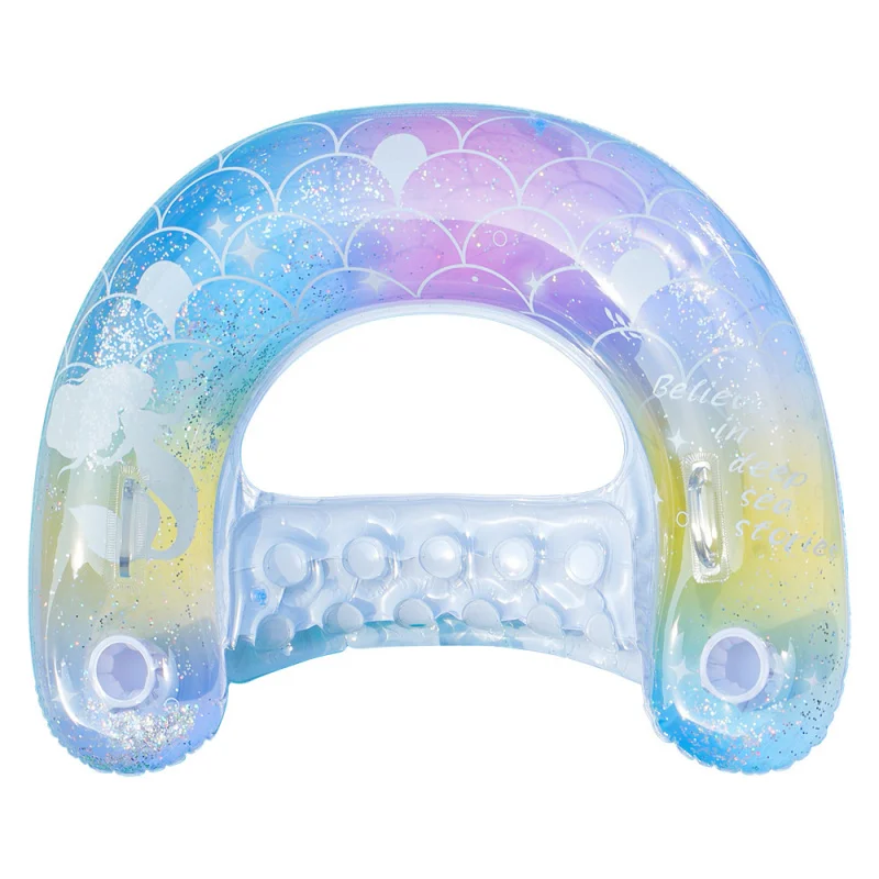 Grenzüberschreitendes aufblasbares Floß, Schwimmring, Wasserhängematte, schwimmendes Bett, drinnen/draußen, faltbar, Rettungsring für Erwachsene