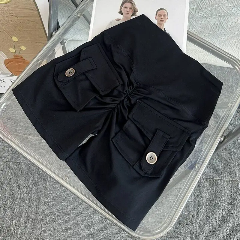 Yoga-Shorts für Damen mit Tasche, gerafftem Po, Gym-Leggings, hohe Taille, Push-Up-Strumpfhose, sexy Booty-Sportshorts, Fitness – Detail 9