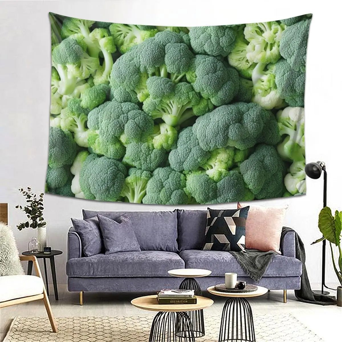

Гобелен с брокколи и конопластом, декор, художественные эстетические гобелены для гостиной, спальни, дома, настенная ткань, настенная подвеска