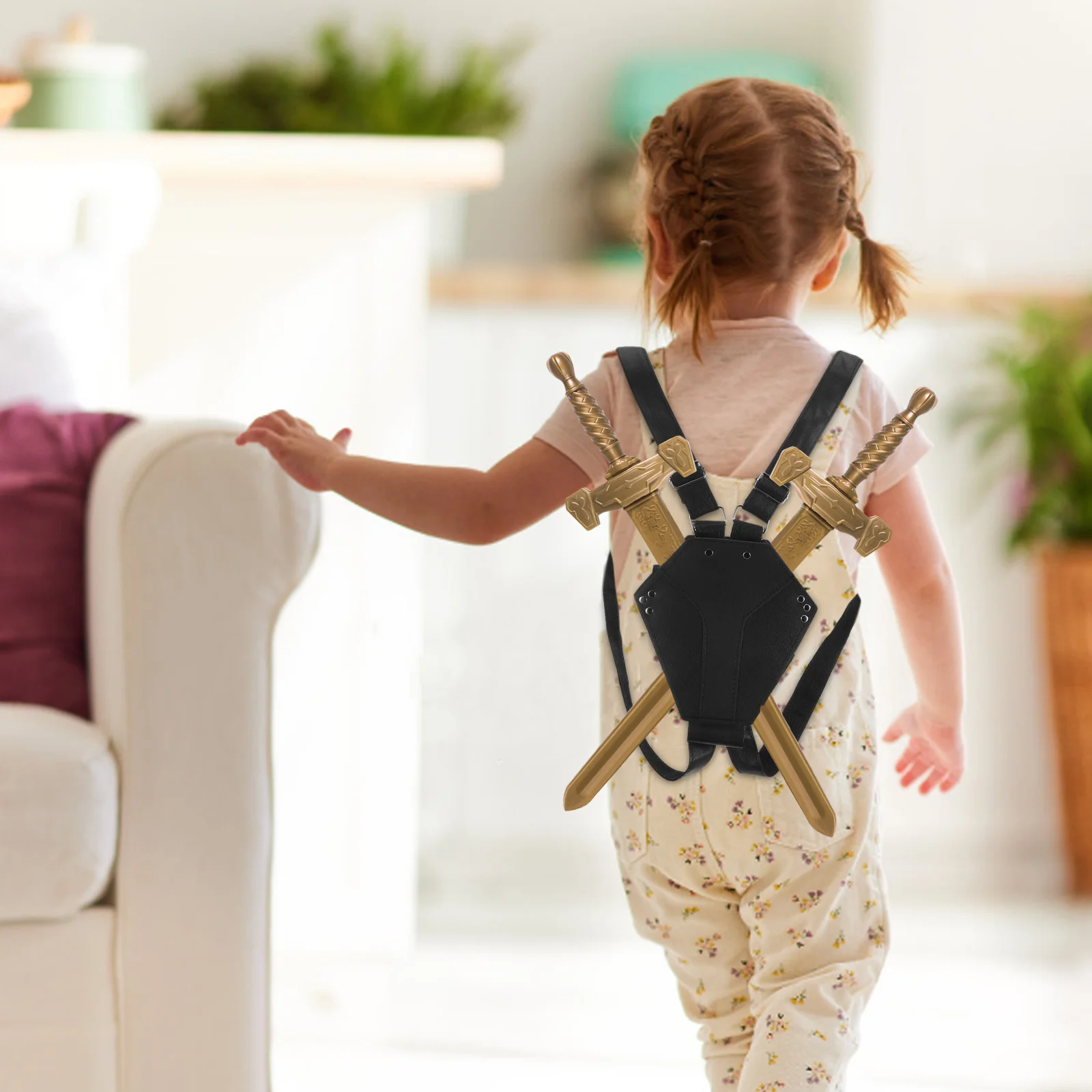 

Двойной ремень с мечом на спине, регулируемый ремень для детей и взрослых, прочная сумка-переноска с мечом для косплея, самурай на Хэллоуин