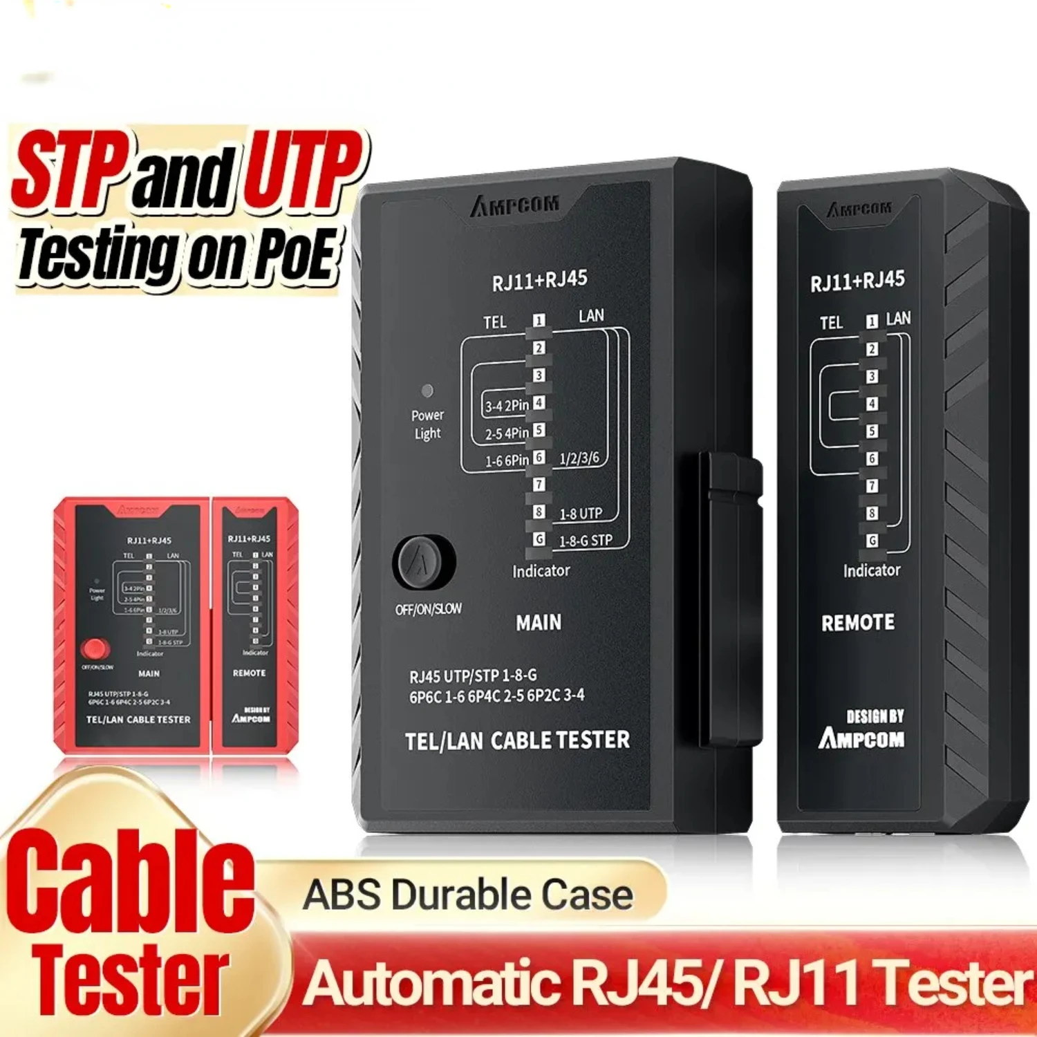 Anti Burn RJ11 and RJ45 Network Cable Tester with POE Protection, 8P8C Networking Lan and HDM Repair Tools - Ensure Your Network