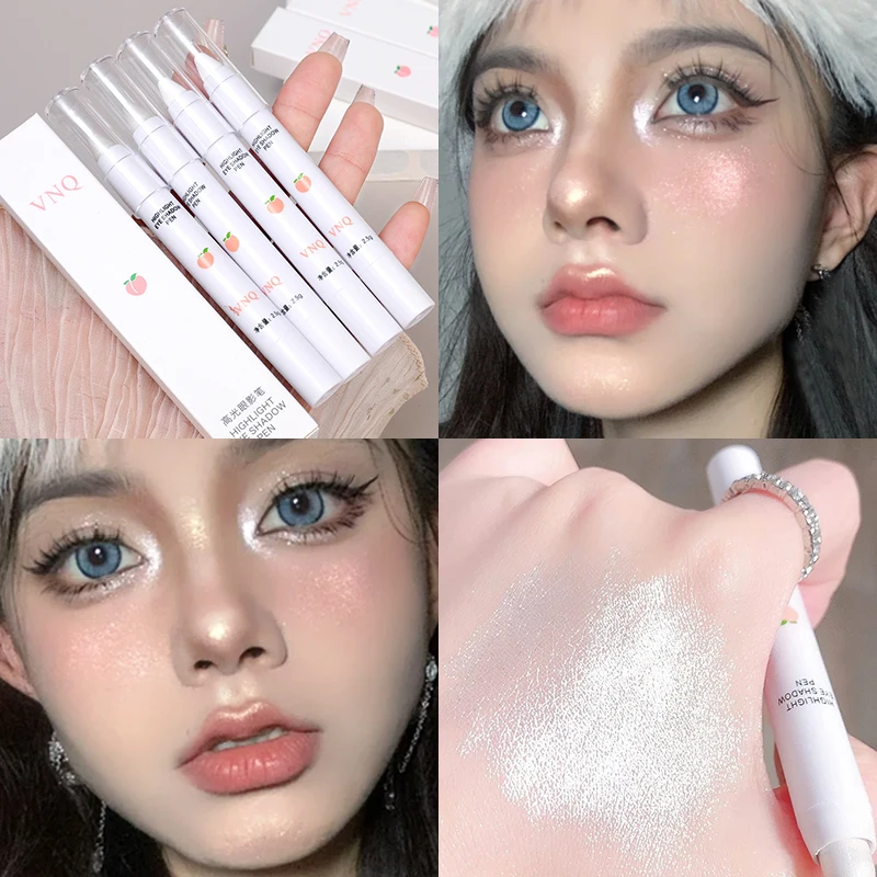 Pearlescent Glitter Highlighter Pen Matte Diamond White Lasting Brightening Eyes Corner Lying Silkworm Eyeshadow Pencil Makeup