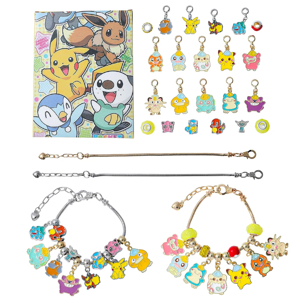 Dibujos animados japoneses Anime Pokemon personaje serie DIY cuentas colgante pulsera caja ciega lindos regalos de fiesta para hombres y mujeres
