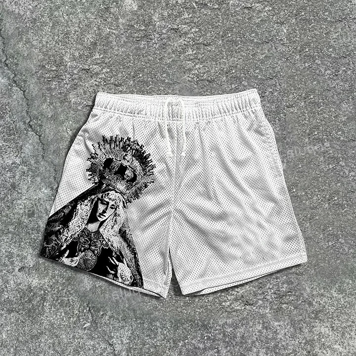 

Писания Благословенной Девы Марии Графические шорты Свободные баскетбольные дышащие шорты для спортзала Шорты для фитнеса и тренировок Мото