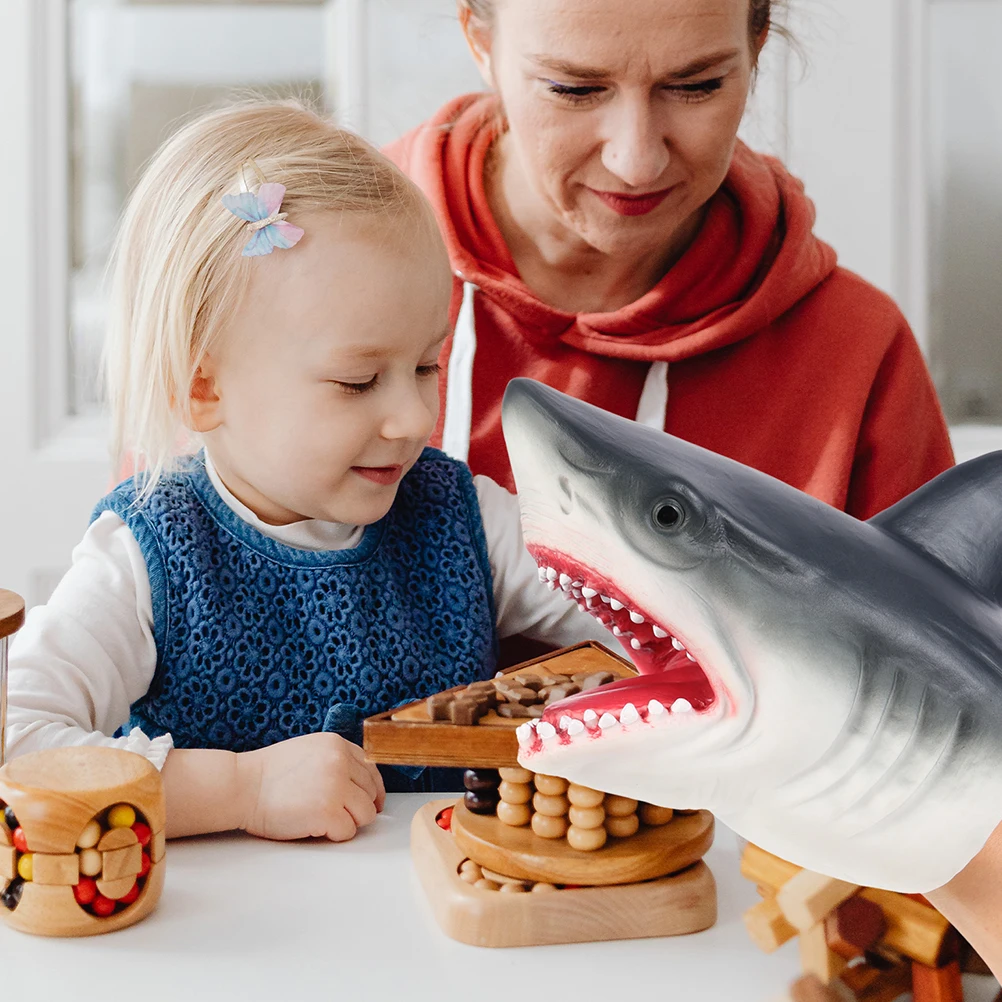 2Pcs Shark Finger Puppets Realistic Cartoon Educational Storytime Creative Children Hand Puppet for Storytelling