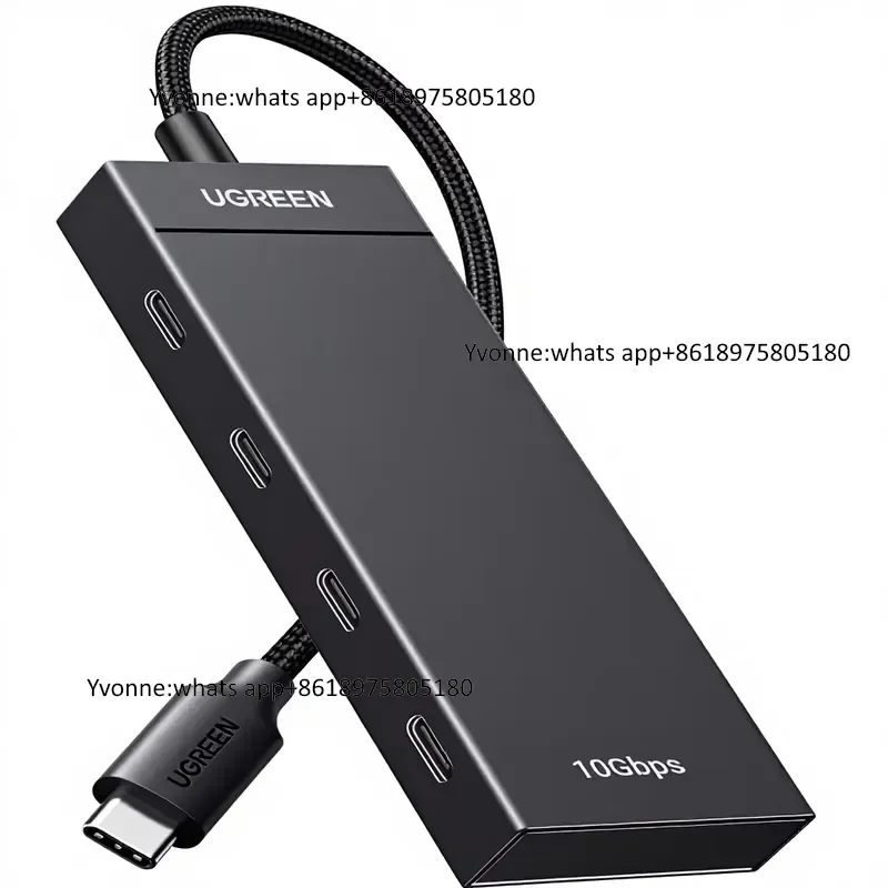 10Gbps USB C Hub Splitter 30cm Cable USB 3.2 Portable Hub Multiport Adapter 4 USB C Ports Dock Station for