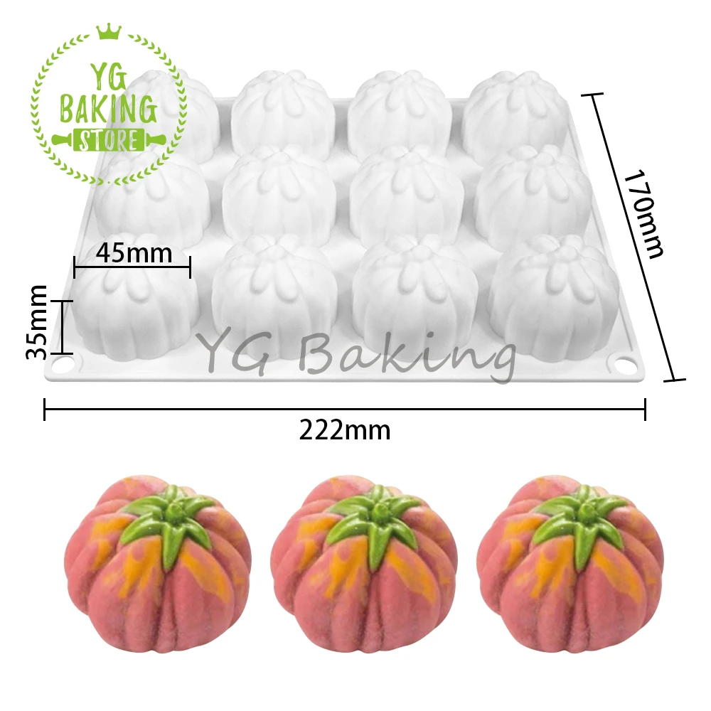 Dorica 3D Small Pumpkin Design Silicone Mousse Mould DIY Halloween Dessert Chocolate Mold Cake Decorating Tools Kitchen Bakeware