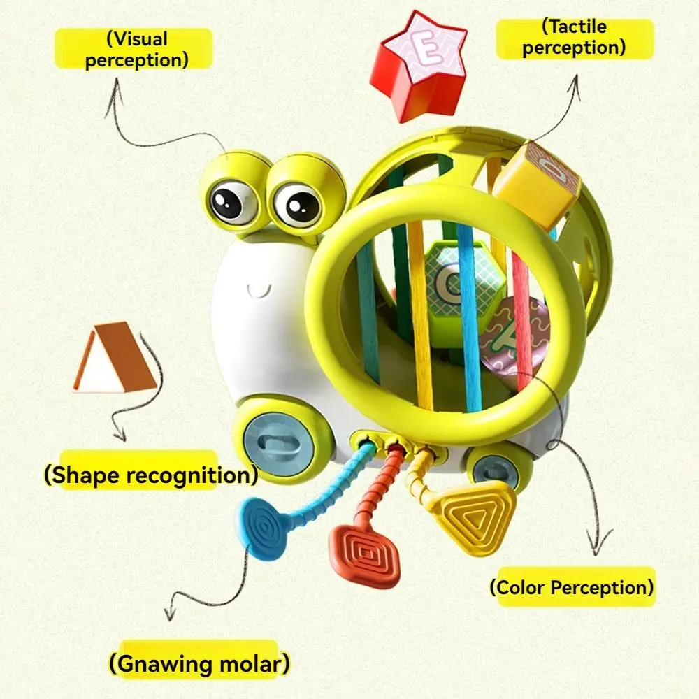 Juguete clasificador de formas de caracol, bloques cognitivos de formas coloridas geométricas de aprendizaje temprano, juguetes interactivos educativos