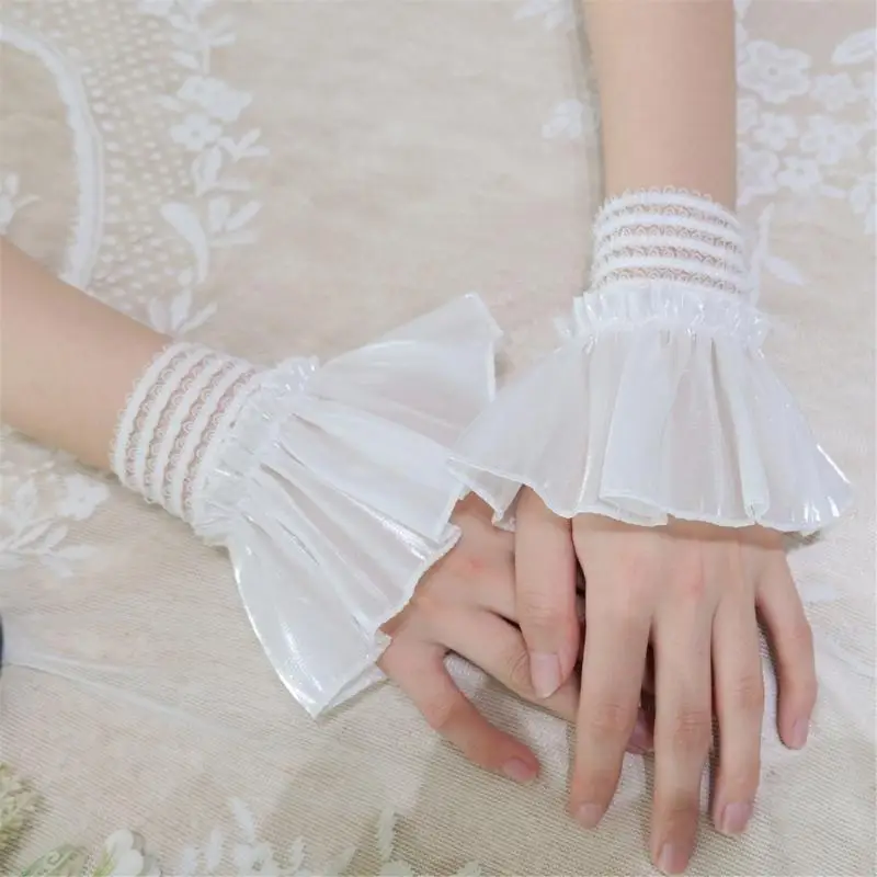 

Y3NE 2pack Adjustable Sleeves Girls Pleated Cuffs Multicolor Photography Sleeves