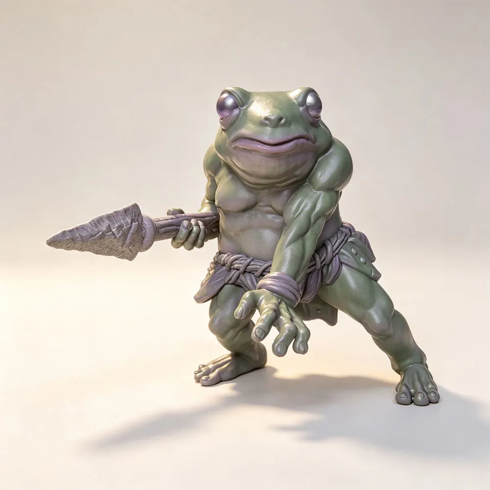 1/24 Desk ornament，Savage Wind Frog Warrior, miniature resin model kit, GK mini 3D printed gray model statue, unpainted