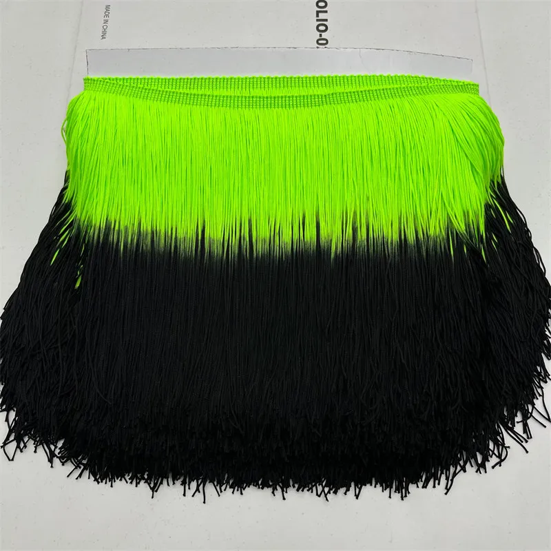 1x0.2M Colorful Gradient Tassel Fringe Trimming For Clothing Sewing Stage Latin Dress Home Decoration Lace Trim DIY Accessories