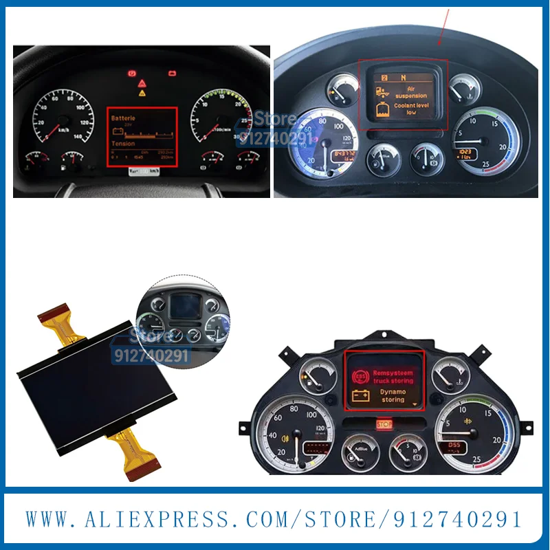 LCD Display Screen For 2001-2019 DAF Truck LF/CF/XF/45/55/75/85/95/105 5010595267 155400001000 Dashboard Instrument Cluster LCD