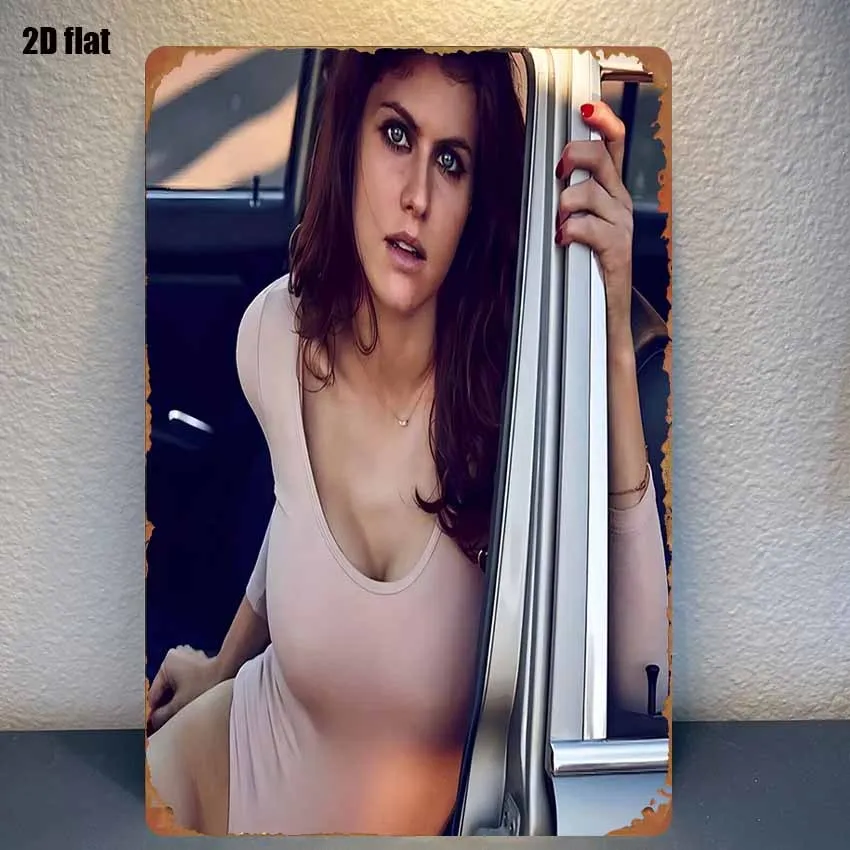 1pc Retro Metal Tin Sign - Funky Lady Wall Art for Bedroom Bar Garage Garden Outdoor Decor