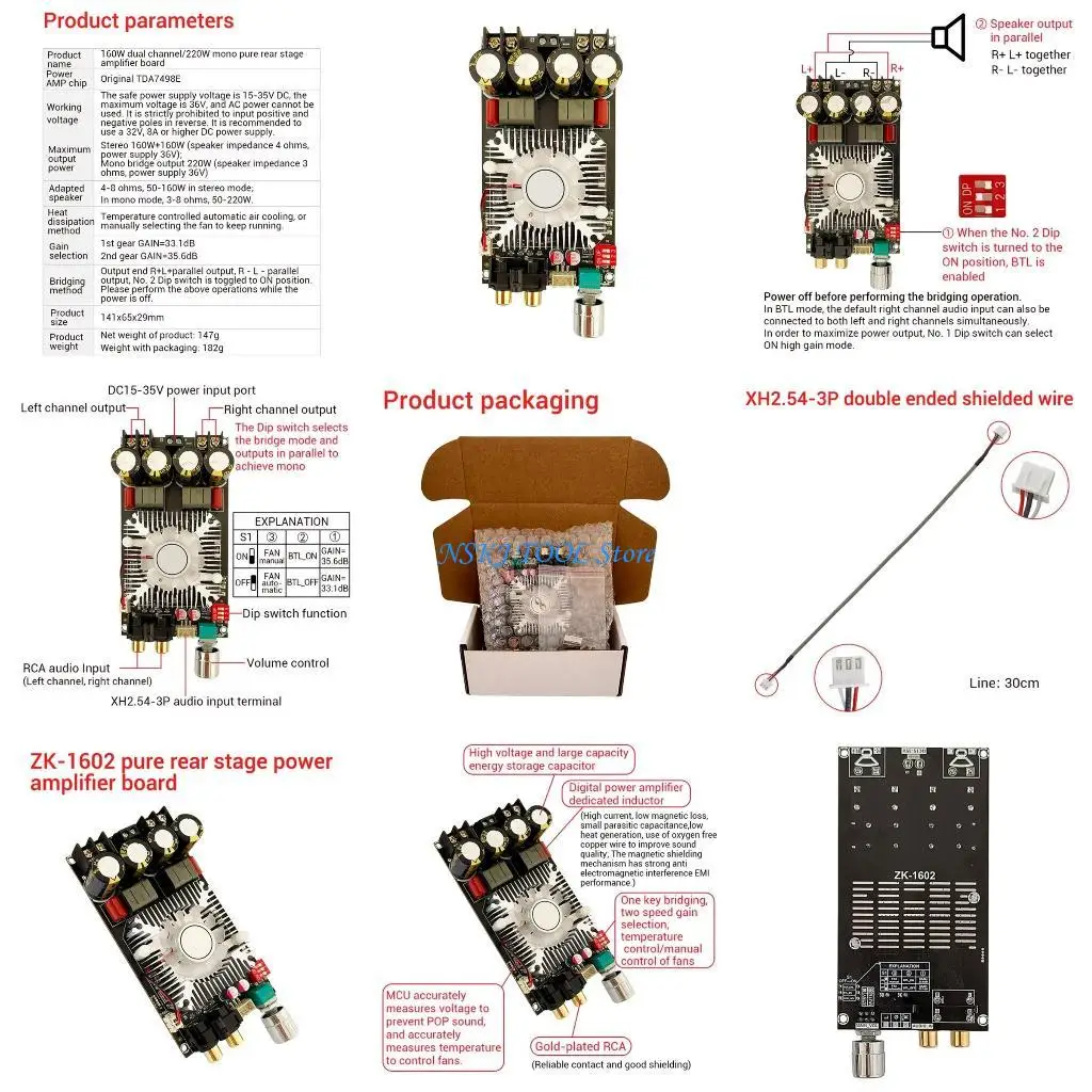 

L8RC 160W Digital Amplifier Board Power15-35V Single Channel