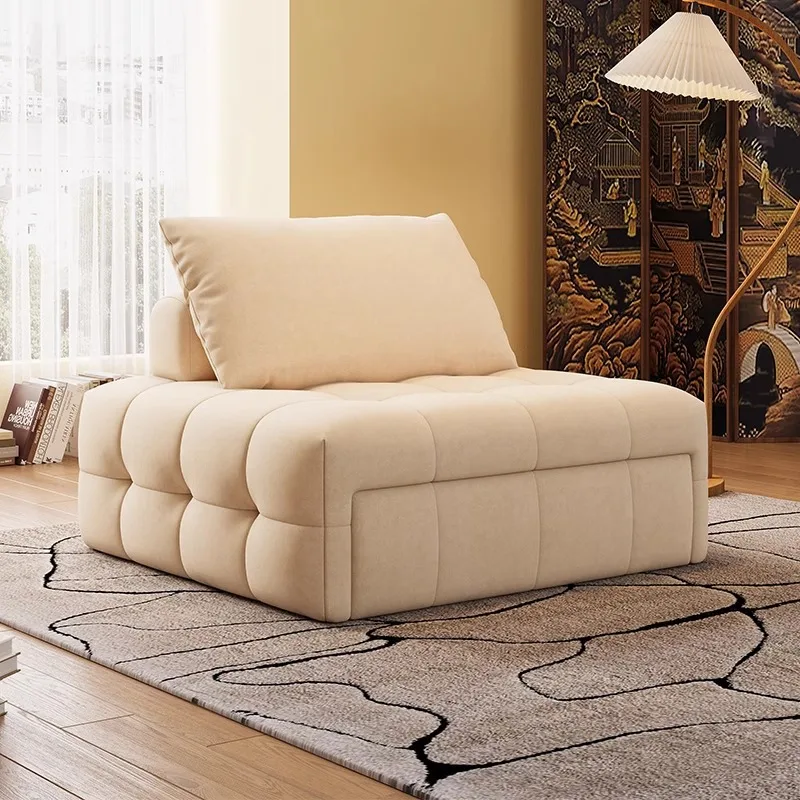 Cream wind cat scratching cloth sofa bed small apartment living room telescopic multi-functional dual-purpose foldable fabric