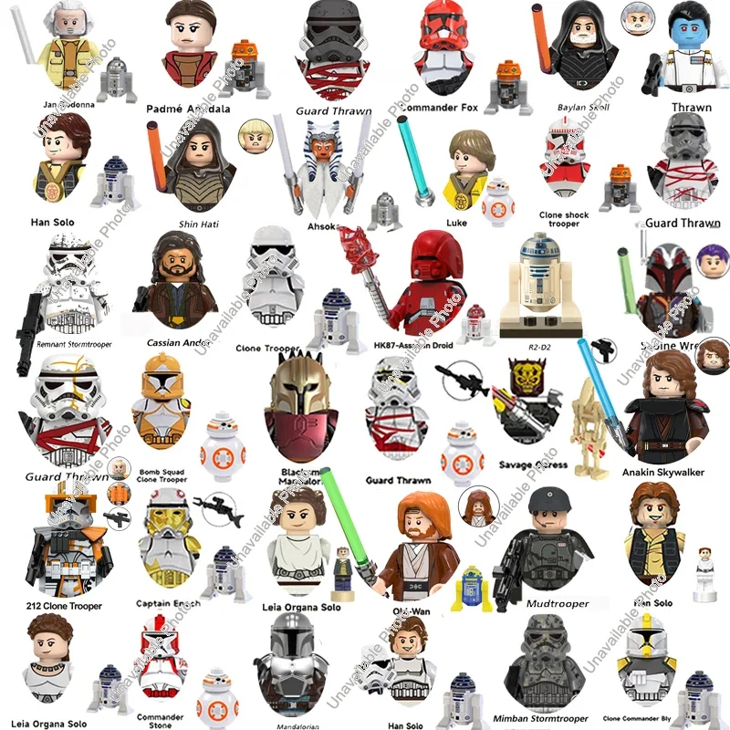 

Hot Toys 36Pcs Star Wars Clone Figure Brick Mandalorians Mini Assemble Action Collect Model Toy Kids Gift Building Blocks Figure