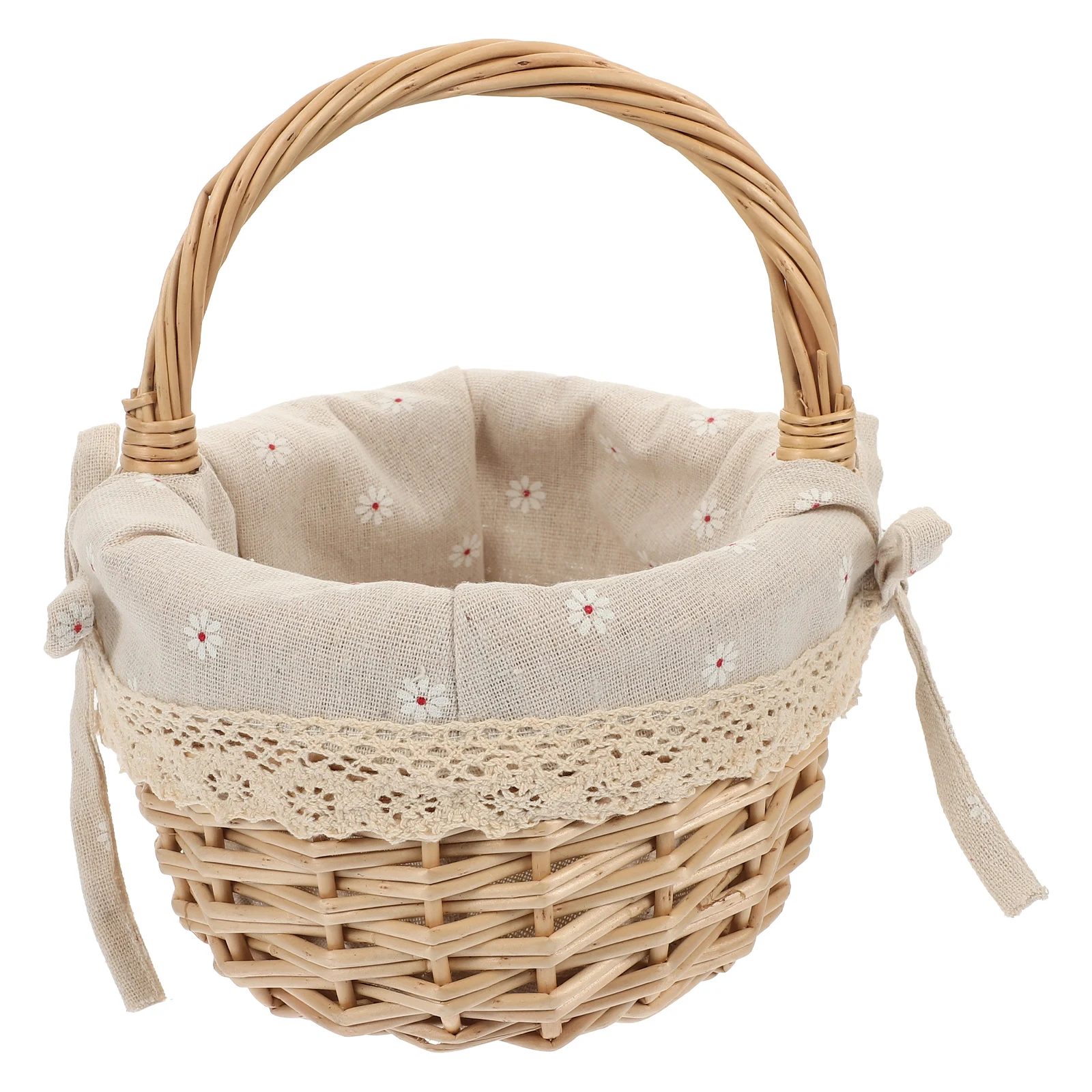 

Wicker Fruit Basket Portable Storage Basket For Picnic Camping Hiking Bread Snacks Gift Vintage Handmade