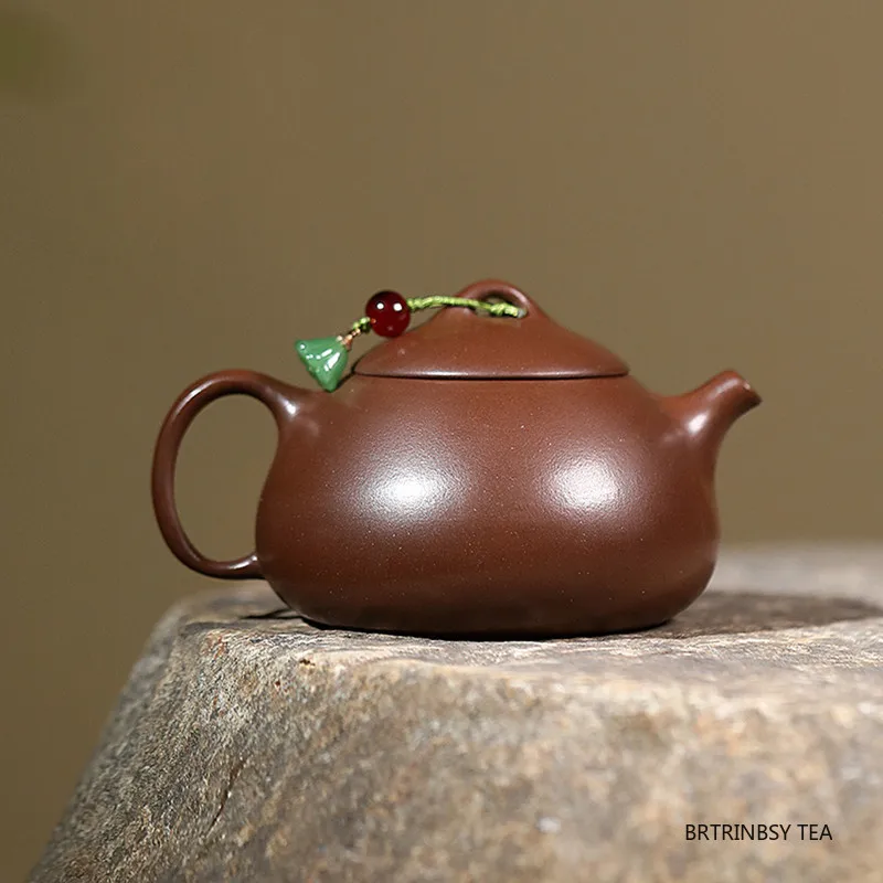 Chinese Yixing Purple Clay Teapot Handmade Tea Pot Beauty Tea Infuser Raw Ore Old Purple Mud Kettle Household Zisha Tea Set 90ml