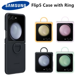 Original Samsung Galaxy Z Flip5 Silicone Cover With Ring Protective Case For Samsung Z Flip 5 W24, EF-PF731