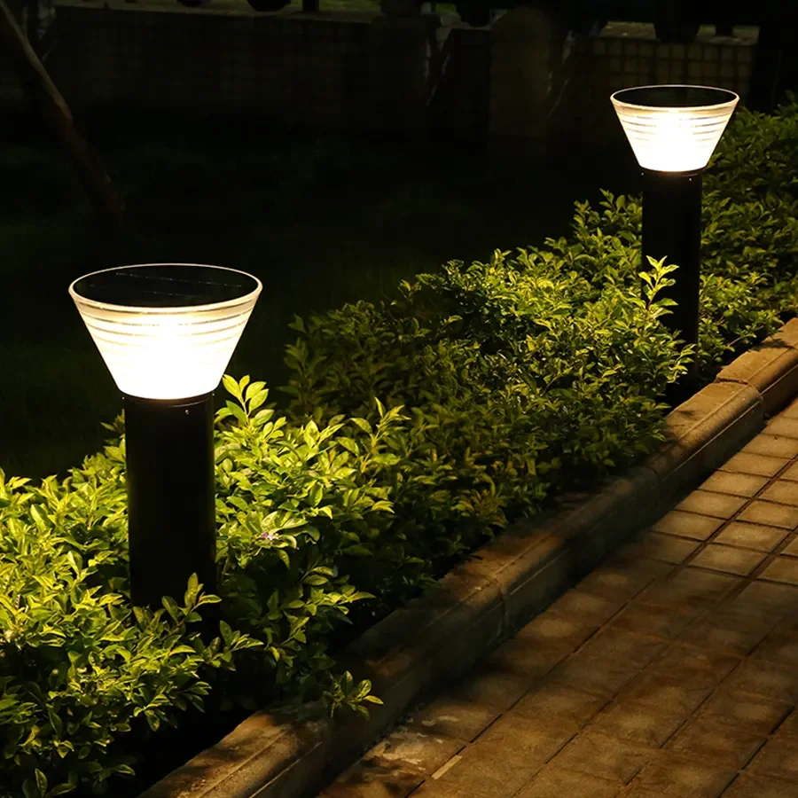 Outdoor Solar Bollard Light Villa Landscape Pillar Post Solar Gate Light Garden Solar Lamp