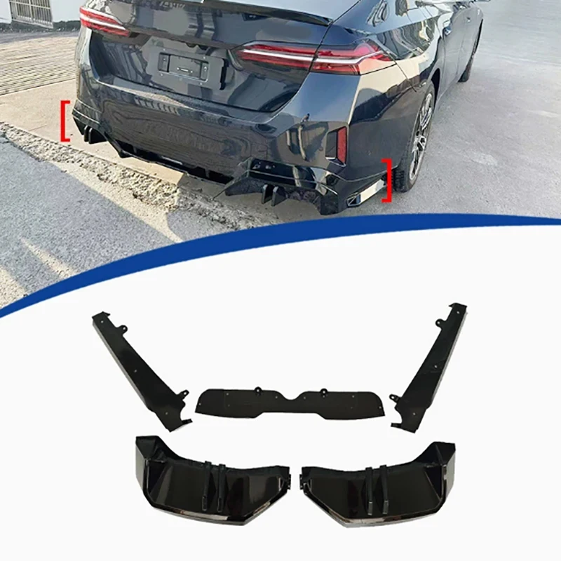 For BMW 5 Series G60 2023+ Bright Black Front lip Car Front Bumper Diverter Spoiler Diffuser Glossy Black Front lip body kit