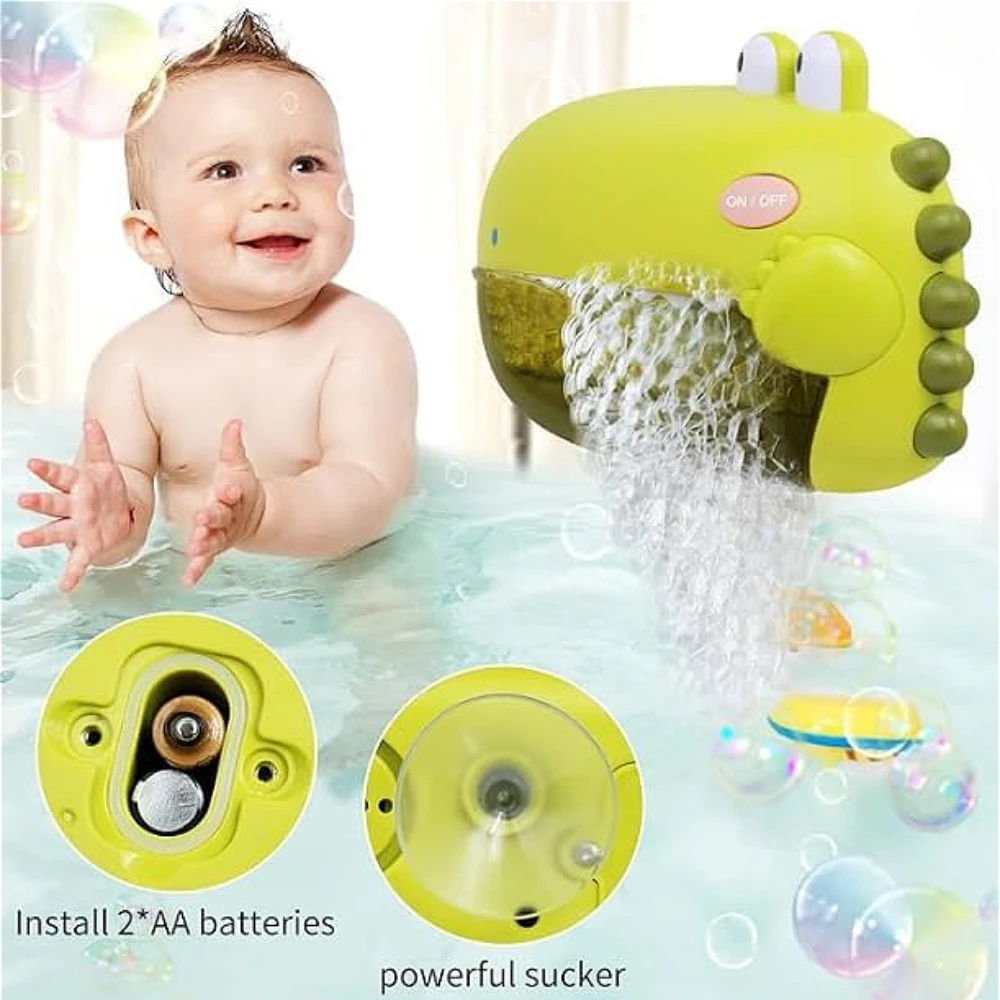 Dinosaur Bath Toys,Toddler Bath Automatic Bubble Machine,Fountain Bathtub Toys,Toddler Baby Happy Companion Bath Holiday Gift